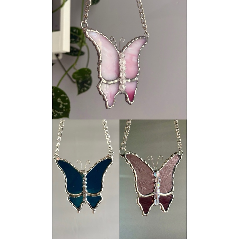 Stained Glass Drippy Butterfly for rear view mirror!
